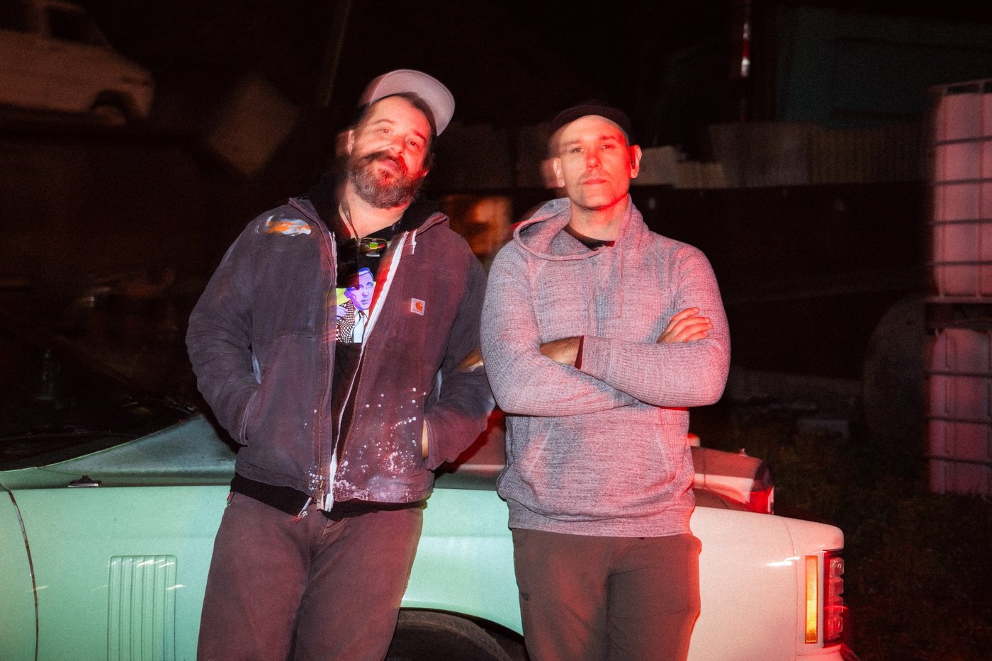 Paul Leo Dietz and Miah Smith on set